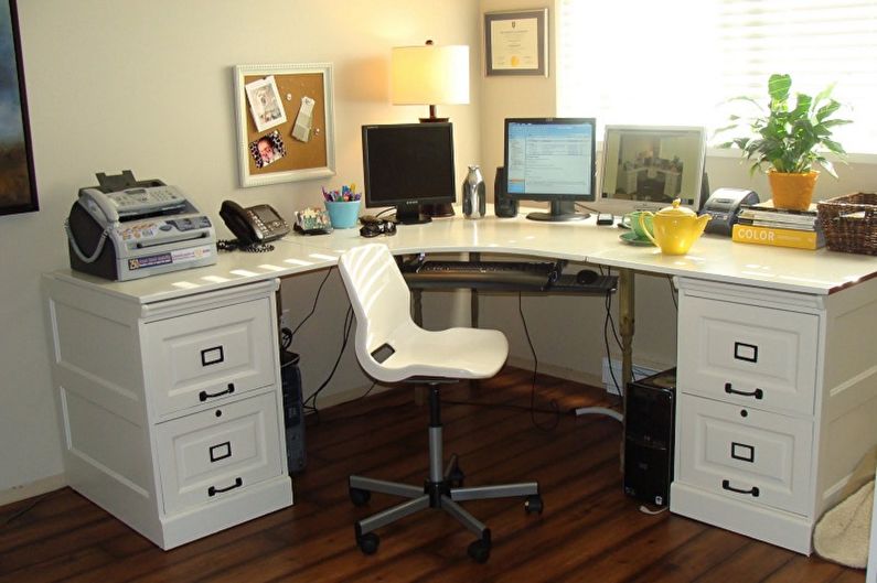 Corner computer tables - photo