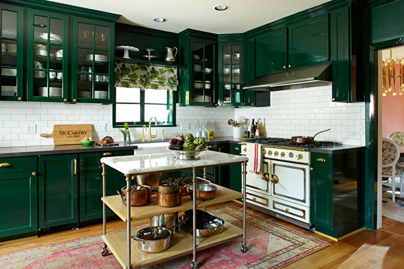 Cucina verde: idee di design (75 foto)