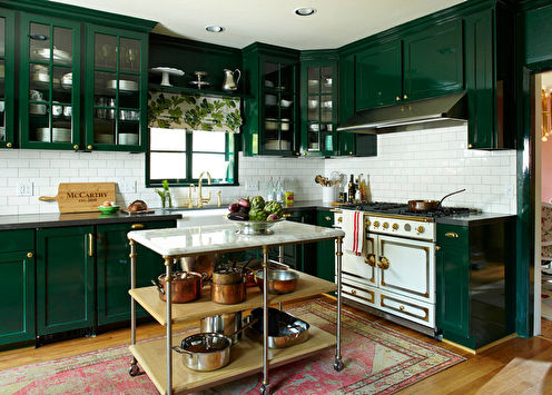 Cucina verde: idee di design (75 foto)