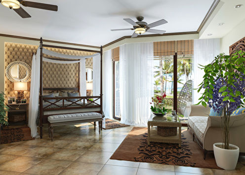 Tropical style studio apartment