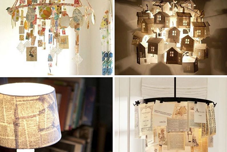 Luzes de papel lustre - produtos em forma