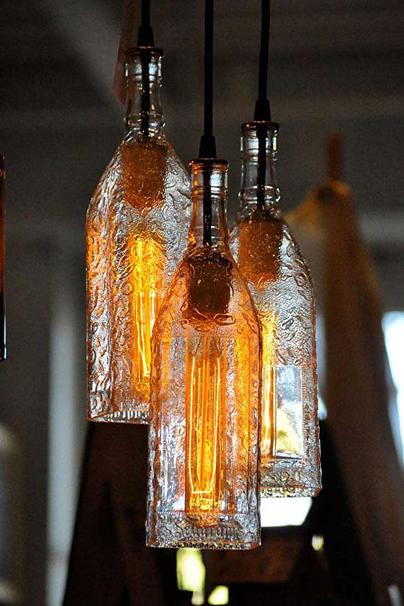 Bottle Chandelier Lights - Glazen flessen of potten