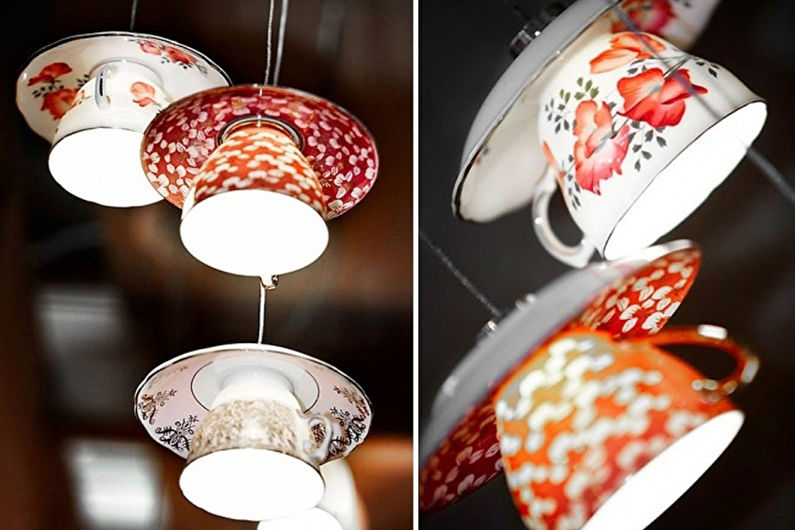 DIY lampshade para sa isang chandelier - larawan