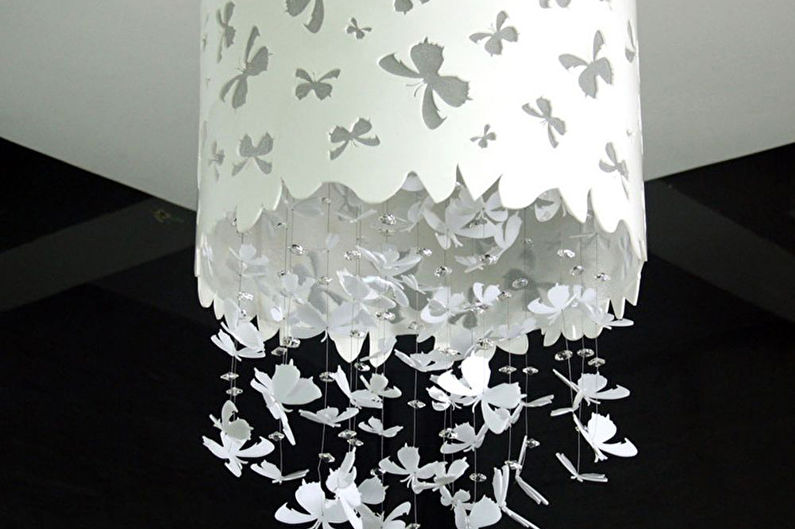 DIY lampshade para sa isang chandelier - larawan