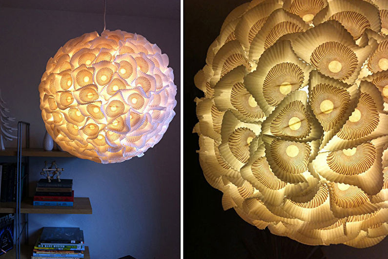 DIY lampshade para sa isang chandelier - larawan