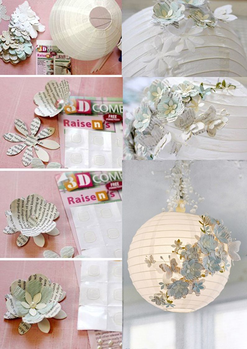 DIY lampshade for a chandelier - photo