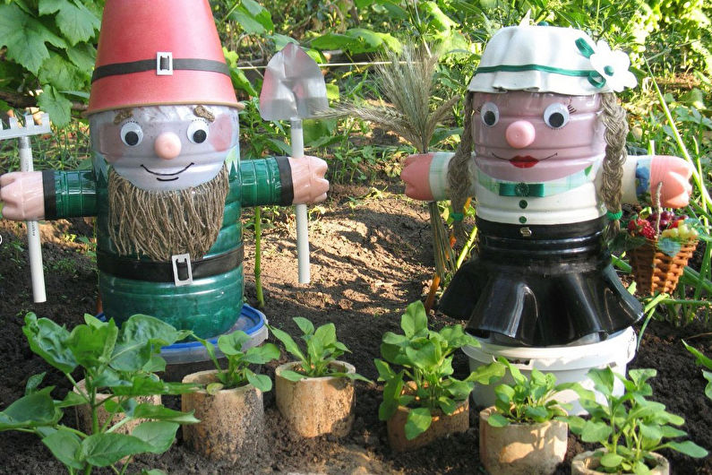 Decoraciones de jardín de bricolaje de botellas de plástico