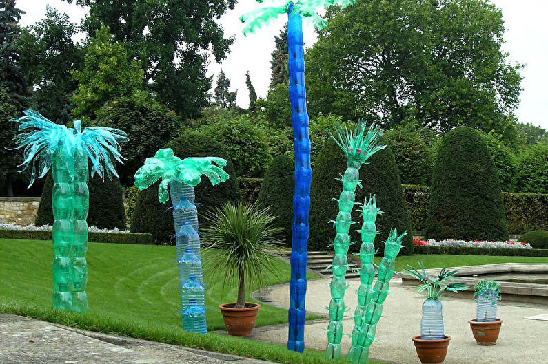 Decoraciones de jardín de bricolaje de botellas de plástico