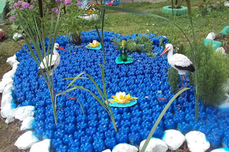 Decoraciones de jardín de bricolaje de botellas de plástico