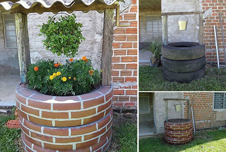 Decorações de jardim DIY de pneus