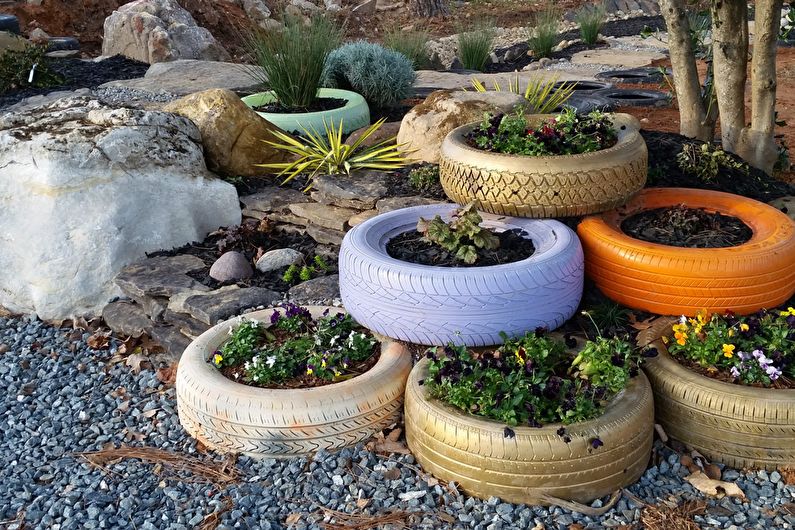 DIY Gartendekorationen aus Reifen