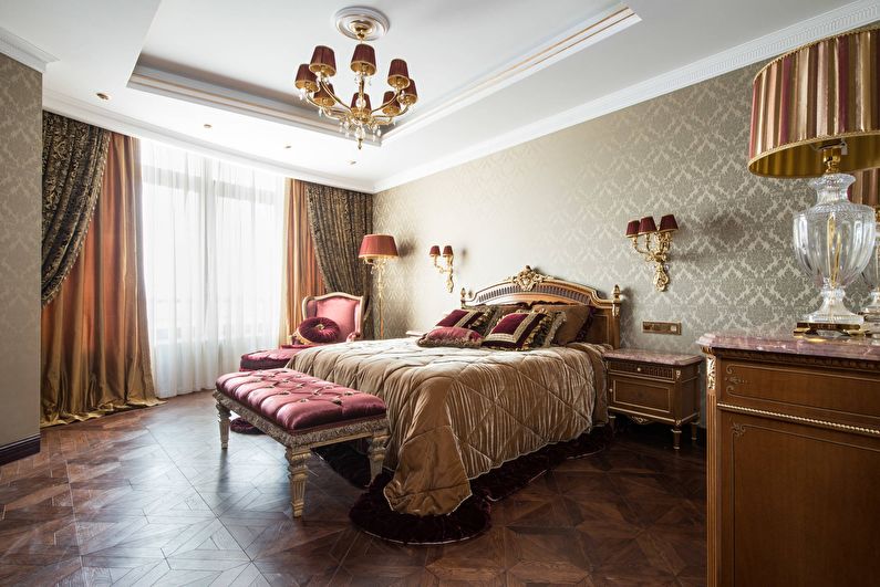 Interior design bedroom in a classic style - photo