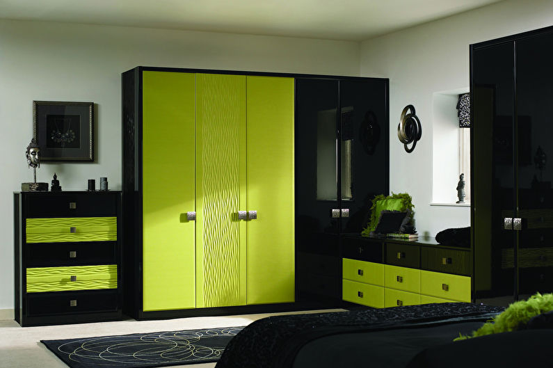 Verde con negro: la combinación de colores en el interior