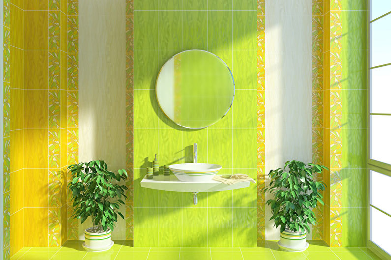 Colore verde all'interno del bagno - foto