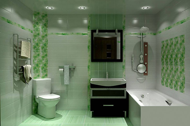 Color verde en el interior del baño - foto