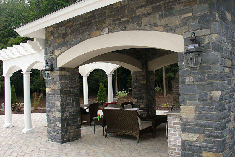 Pergolas made of stone - photo