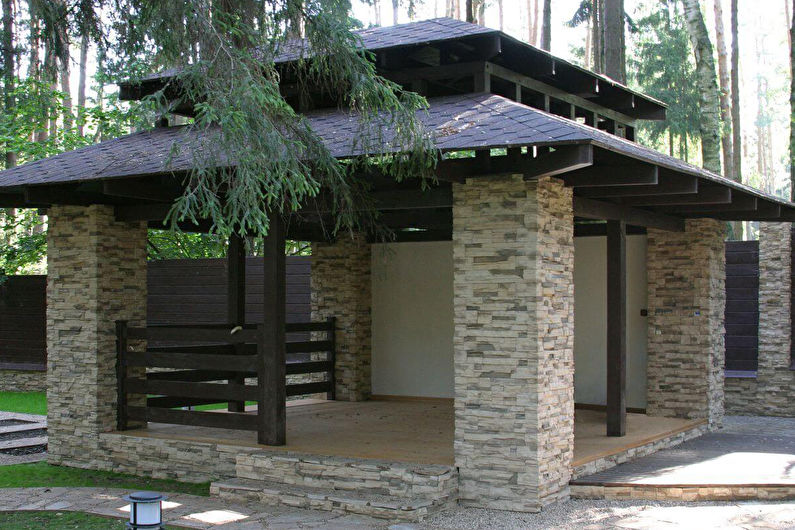 Pergolas made of stone - photo