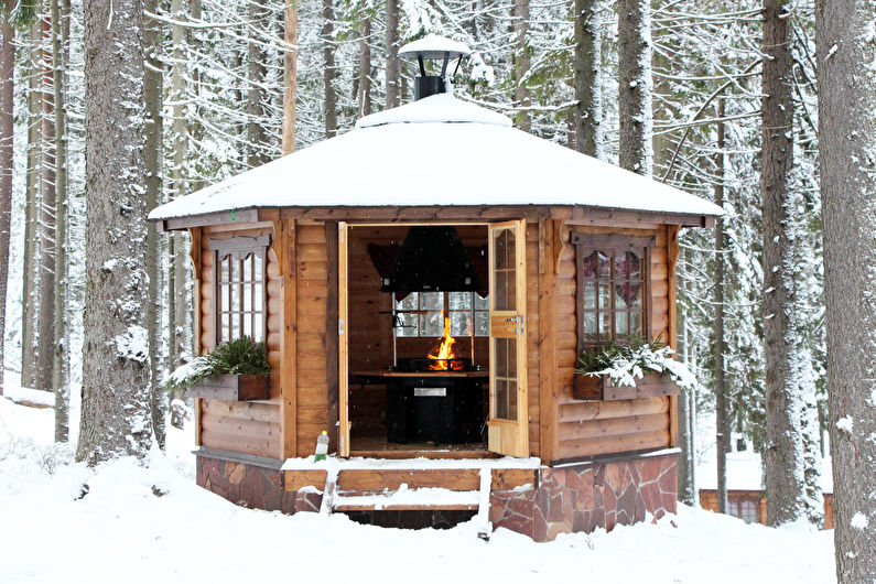 Pavillons avec poêle ou barbecue - photo