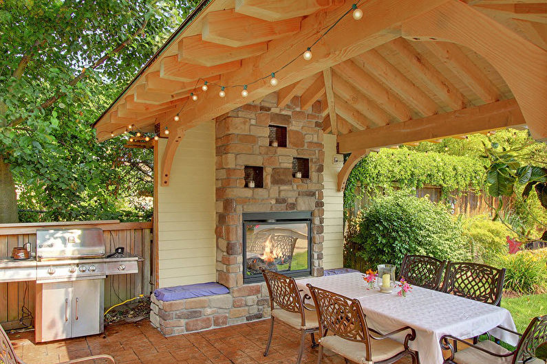 Pavillons avec poêle ou barbecue - photo