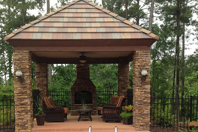 Pergolas made of stone - photo