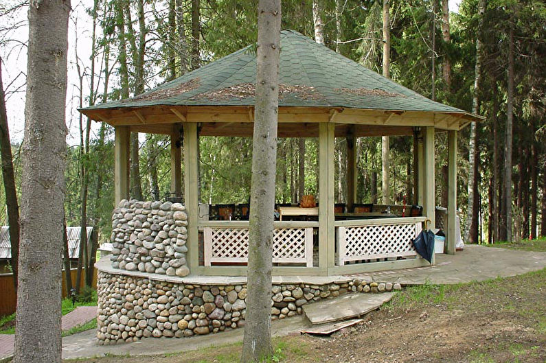 Pergolas made of stone - photo