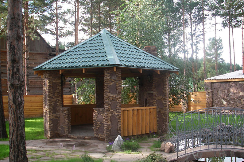 Pergolas made of stone - photo