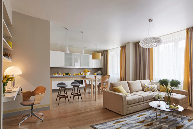 Bucătărie-living într-un stil modern - Design interior