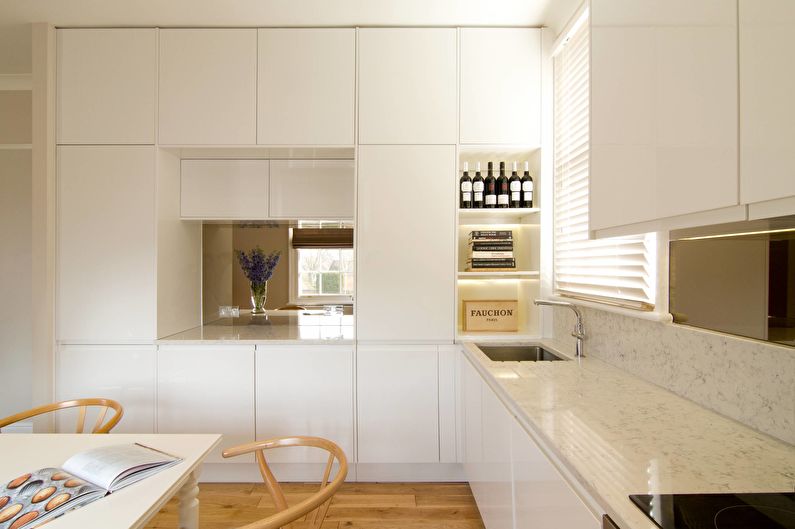 Corner built-in kitchens - photo, interior design