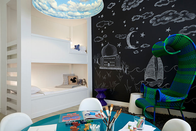 Disseny d’interiors d’una habitació infantil en blanc i negre - foto