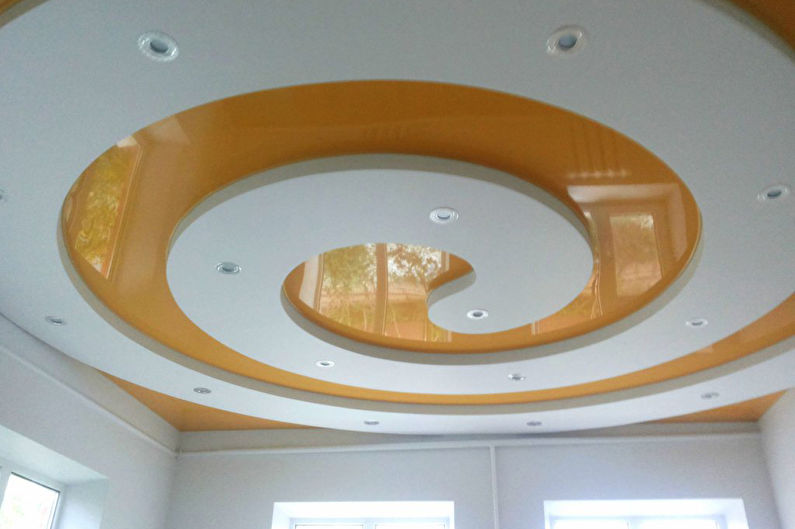 Curly plasterboard ceilings in the kitchen