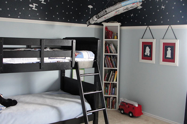 Papier peint pour une chambre d'enfant dans le style de l'espace