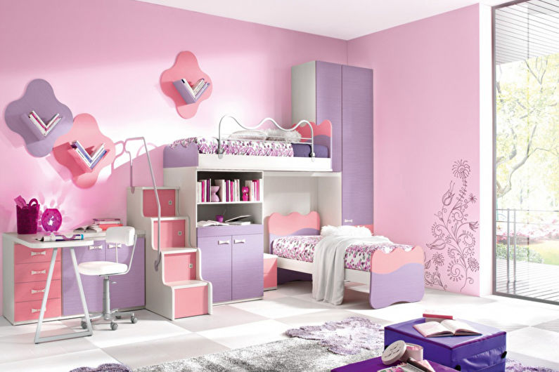 Pink wallpaper for kids room