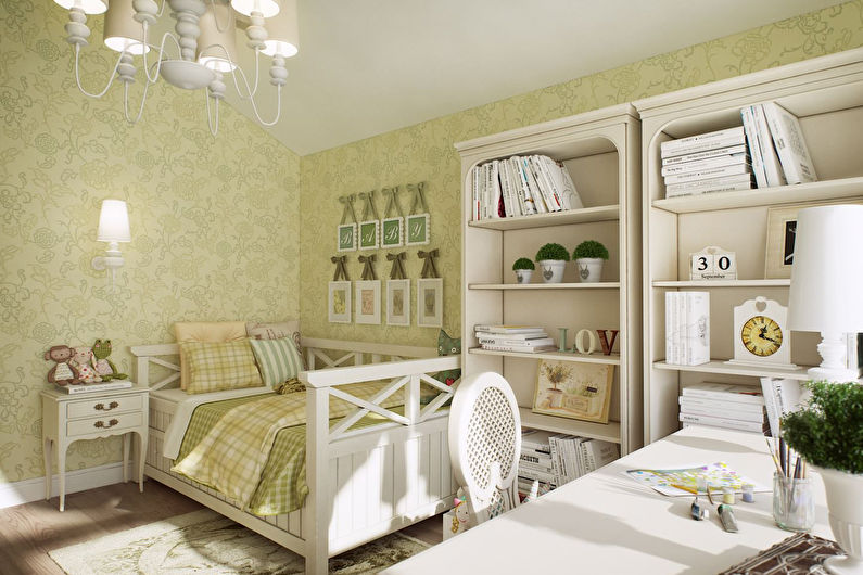 Papel pintado verde para habitación infantil