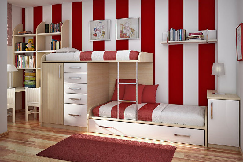 Papier peint rouge pour une chambre d'enfant - photo