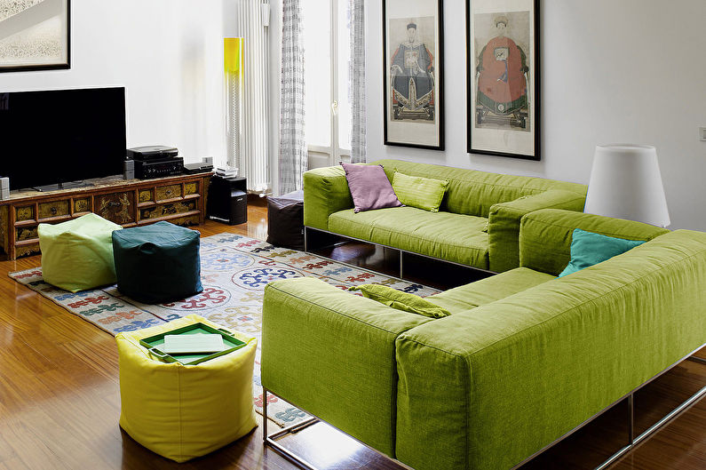 Groene kleur in het interieur (90 foto's)