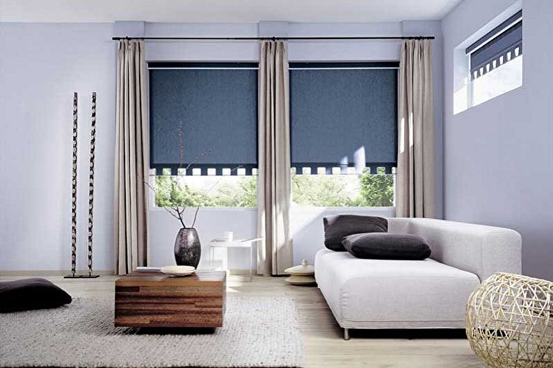 Roller blinds for the living room - photo