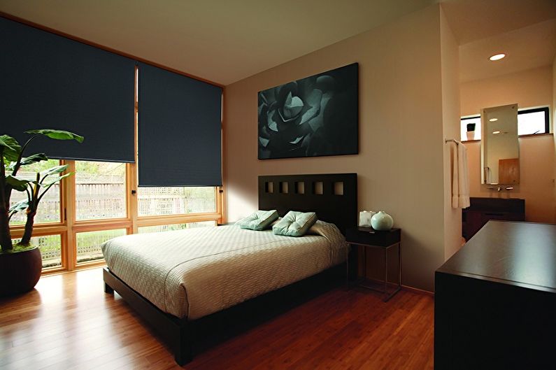 Cortinas enroladas para um quarto - foto