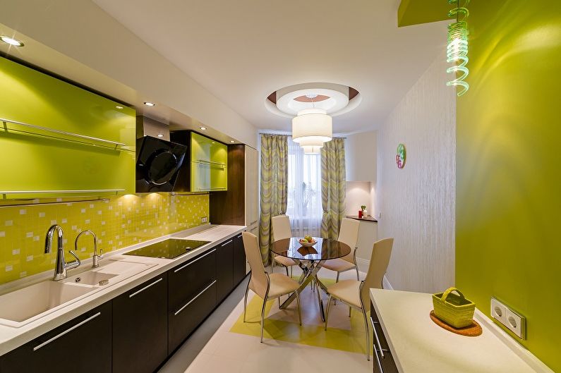 Cocina verde de 15 m2. - Diseño de interiores