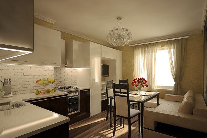 Kitchen design 15 sq.m. - Photo