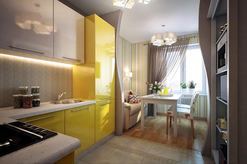 Kitchen design 15 sq.m. - Photo