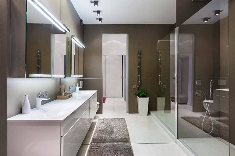 Modern style bathroom with shower