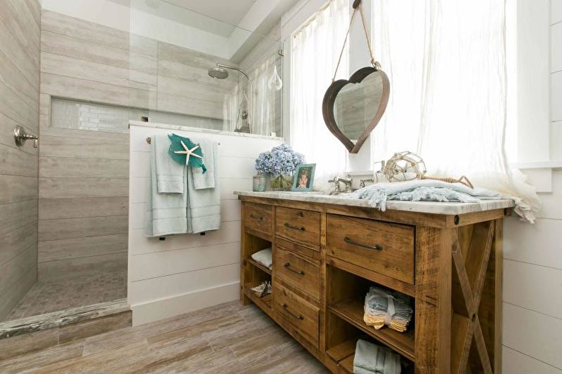 Bathroom with a marine-style shower