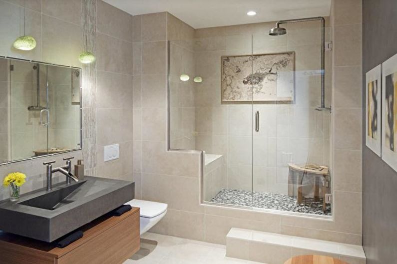 Bathroom with shower - interior design photo