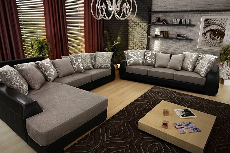 Sofa modular lurus dan sudut