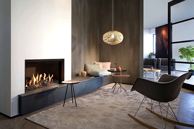 Gas fireplace in the interior