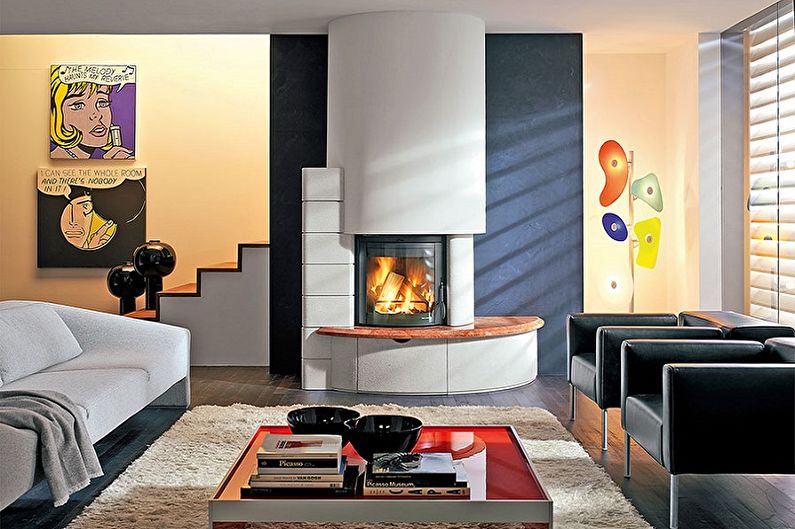 Fireplace sa interior - larawan