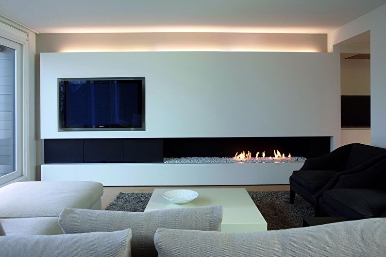 Fireplace sa interior - larawan