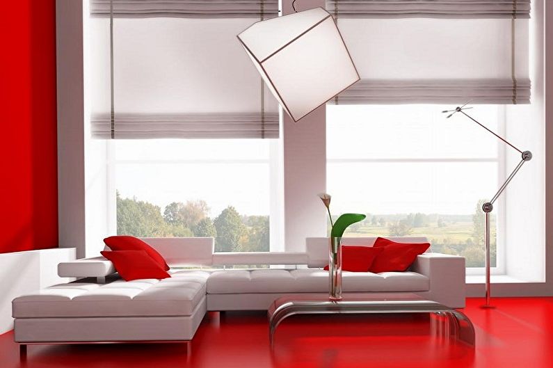 Cortinas romanas y estilo de alta tecnología