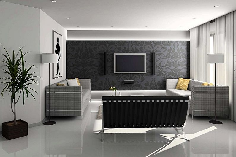 High-tech style living room - interior design photo