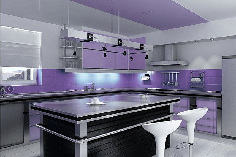 Purple High-tech Kitchen - Interior Design